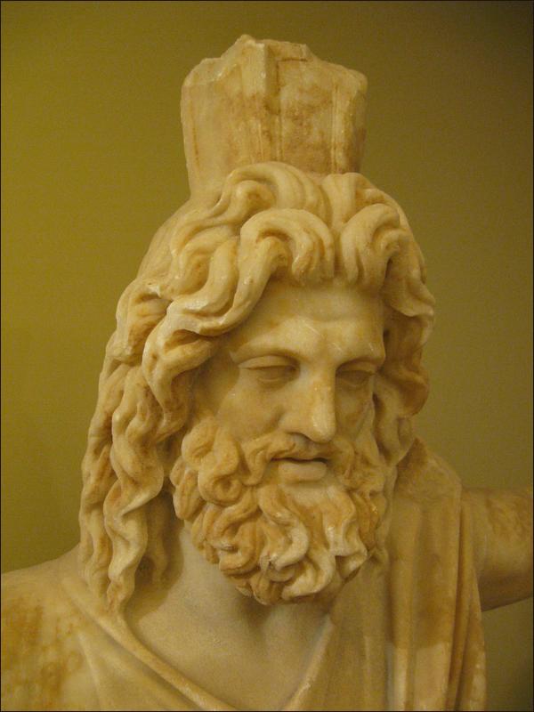 Marble statue of Zeus-Serapis as Plouto