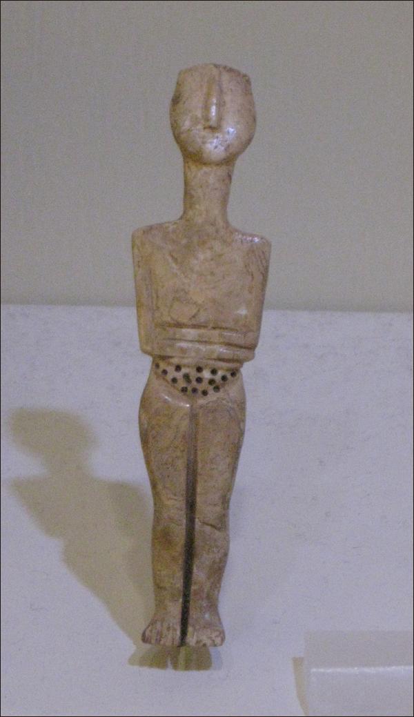 Ivory Cycladic female figurine