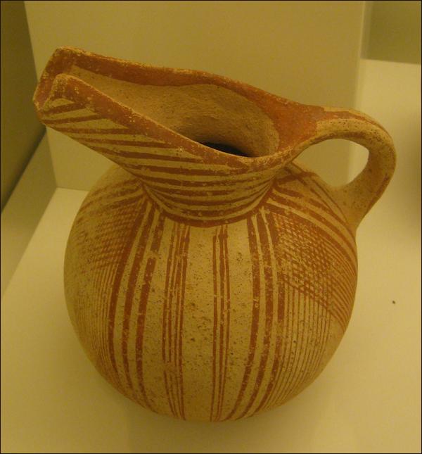 Clay jug in the shape of a gourd
